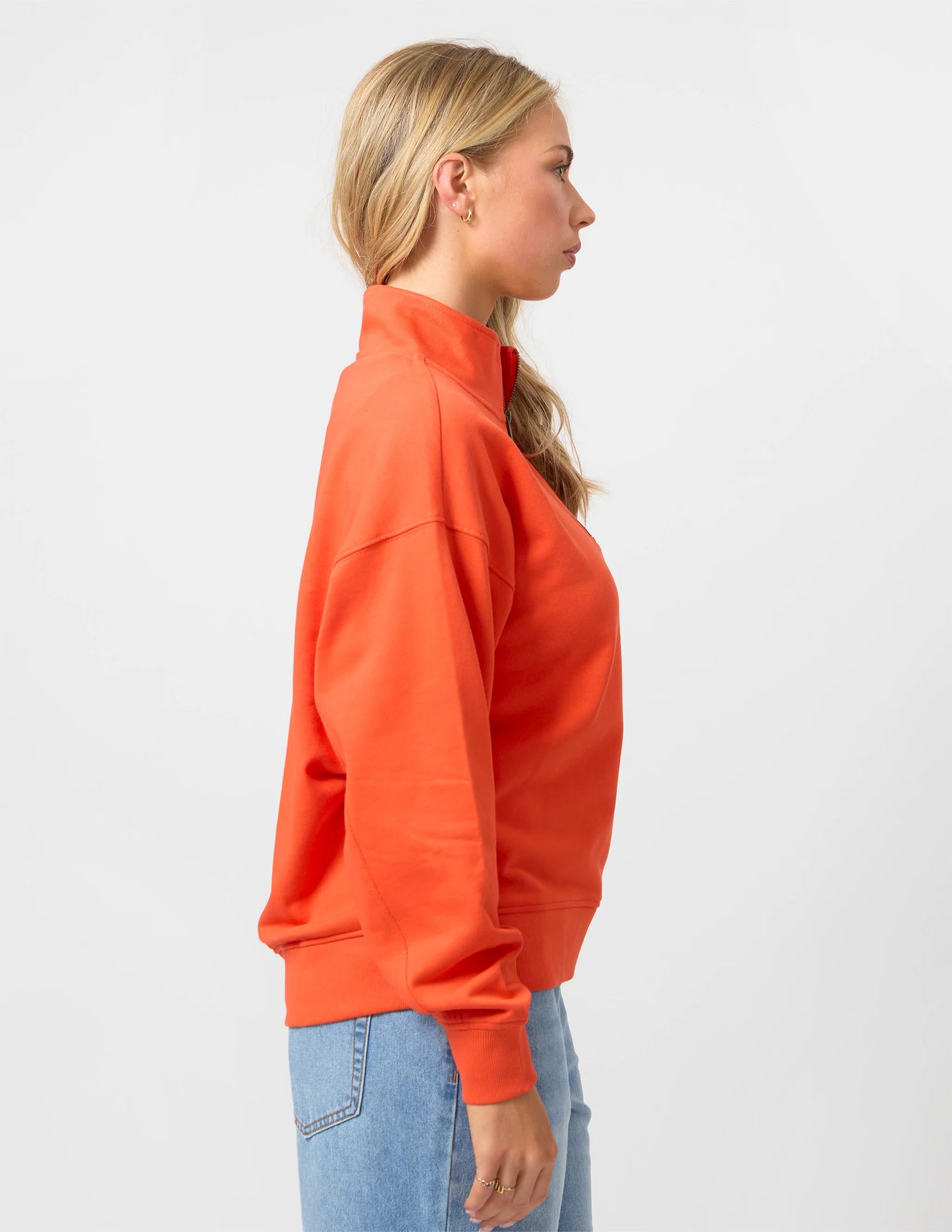 CORE ZIP SWEATER IN CHERRY