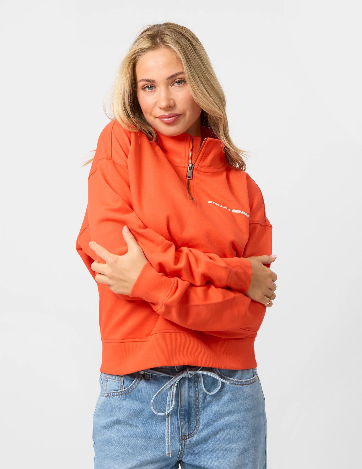 CORE ZIP SWEATER IN CHERRY
