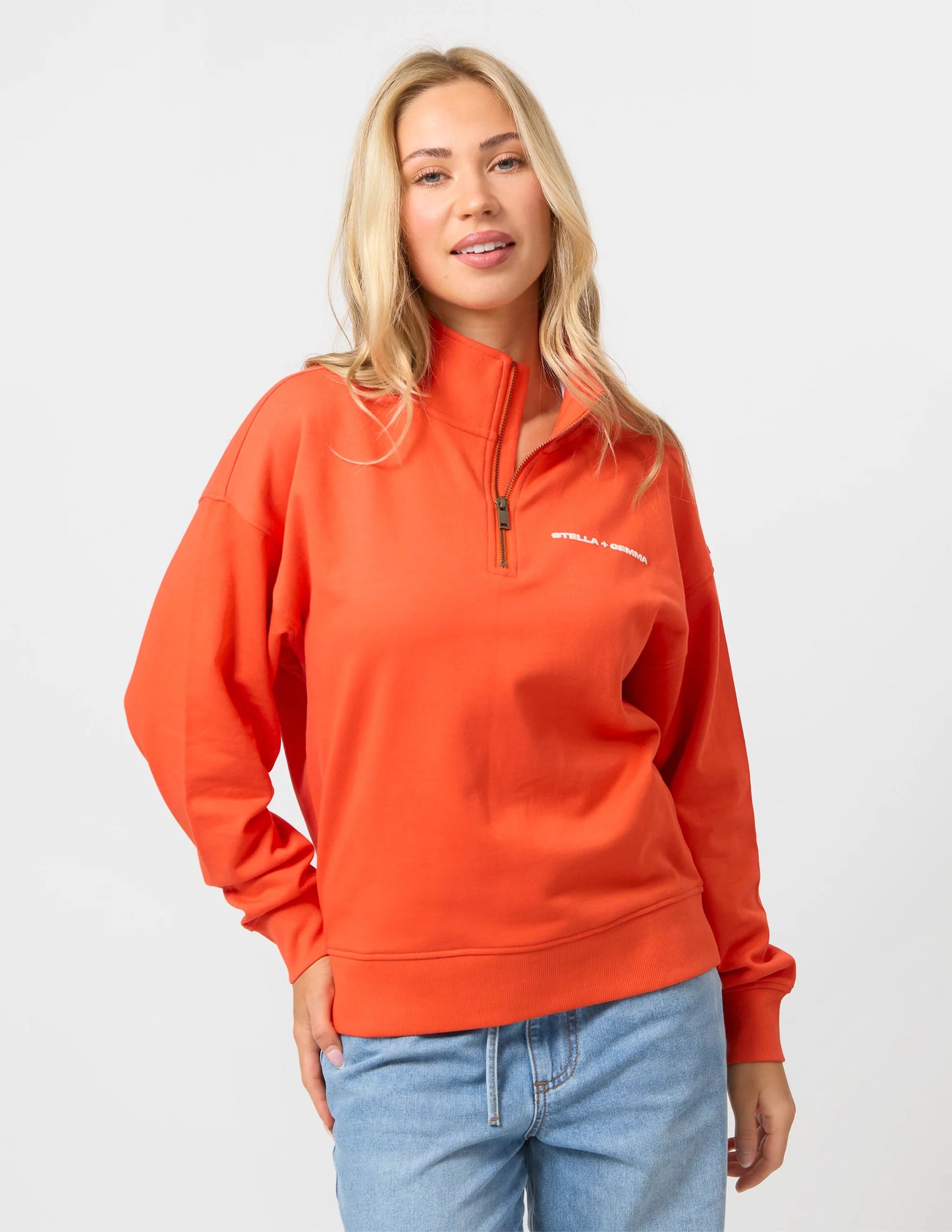 CORE ZIP SWEATER IN CHERRY