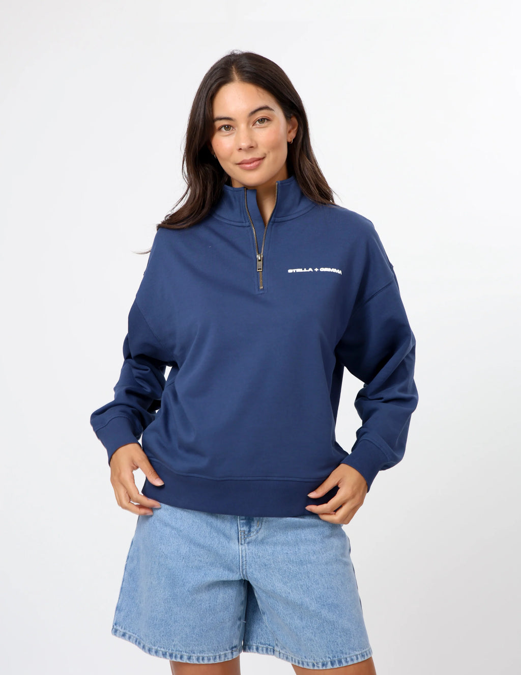 CORE ZIP SWEATER IN MARINE CORE