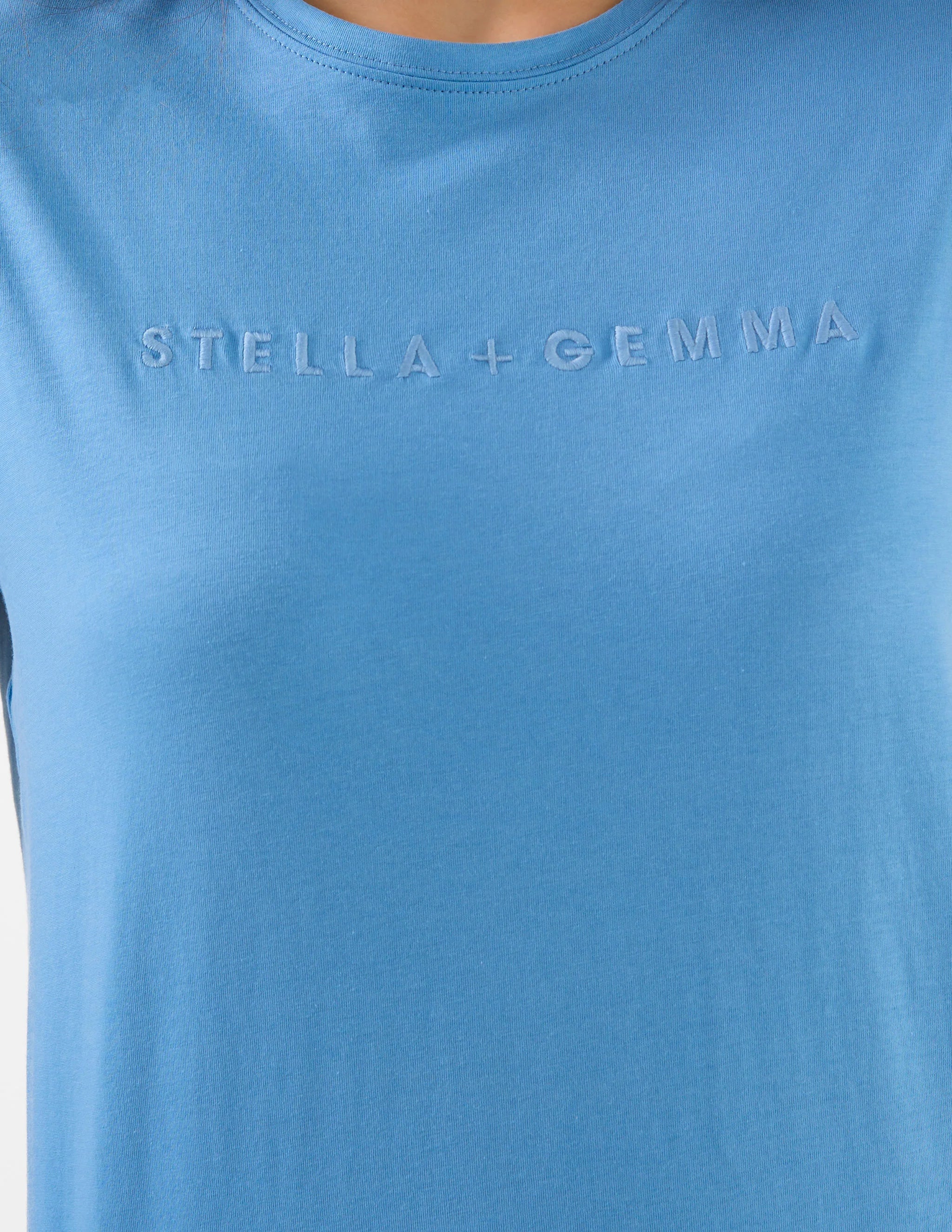 SKY  LOGO CUFF TEE