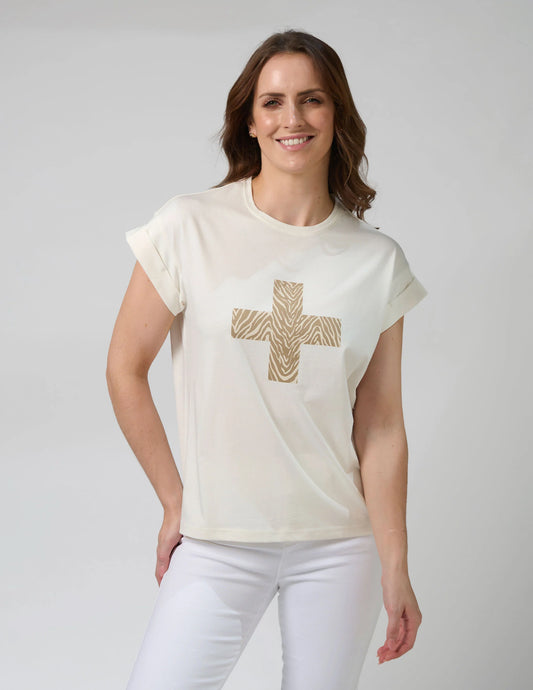 CUFF TEE ZEBRA CROSS