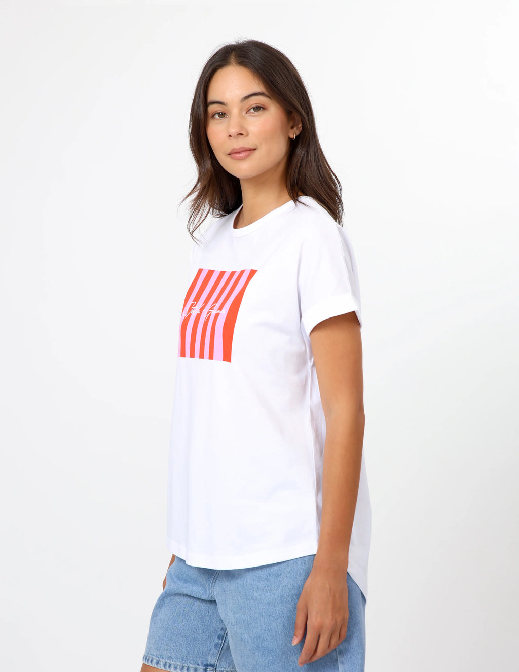 CANDY STRIPE SOHO CUFF TEE