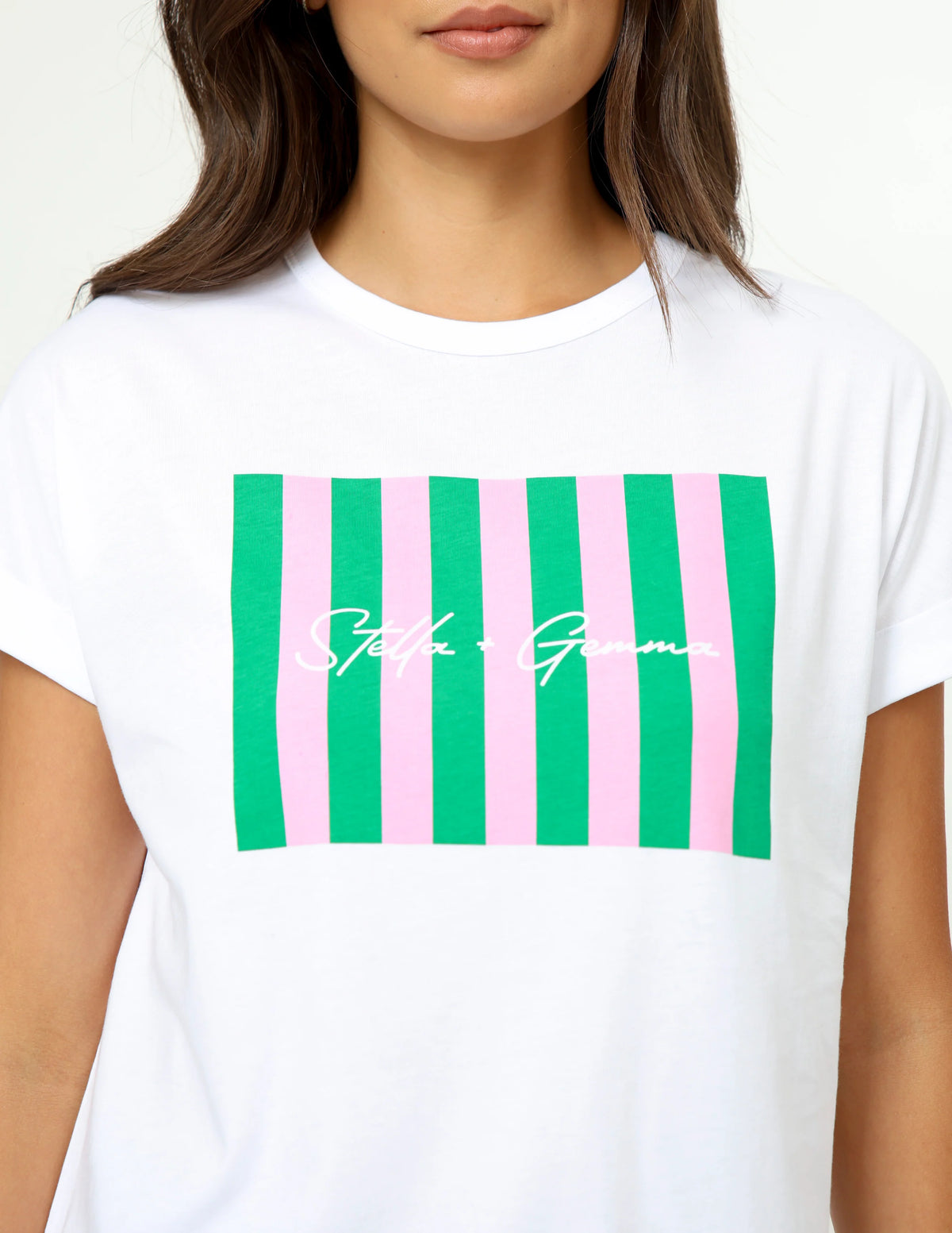 PICNIC STRIPES SOHO CUFF TEE