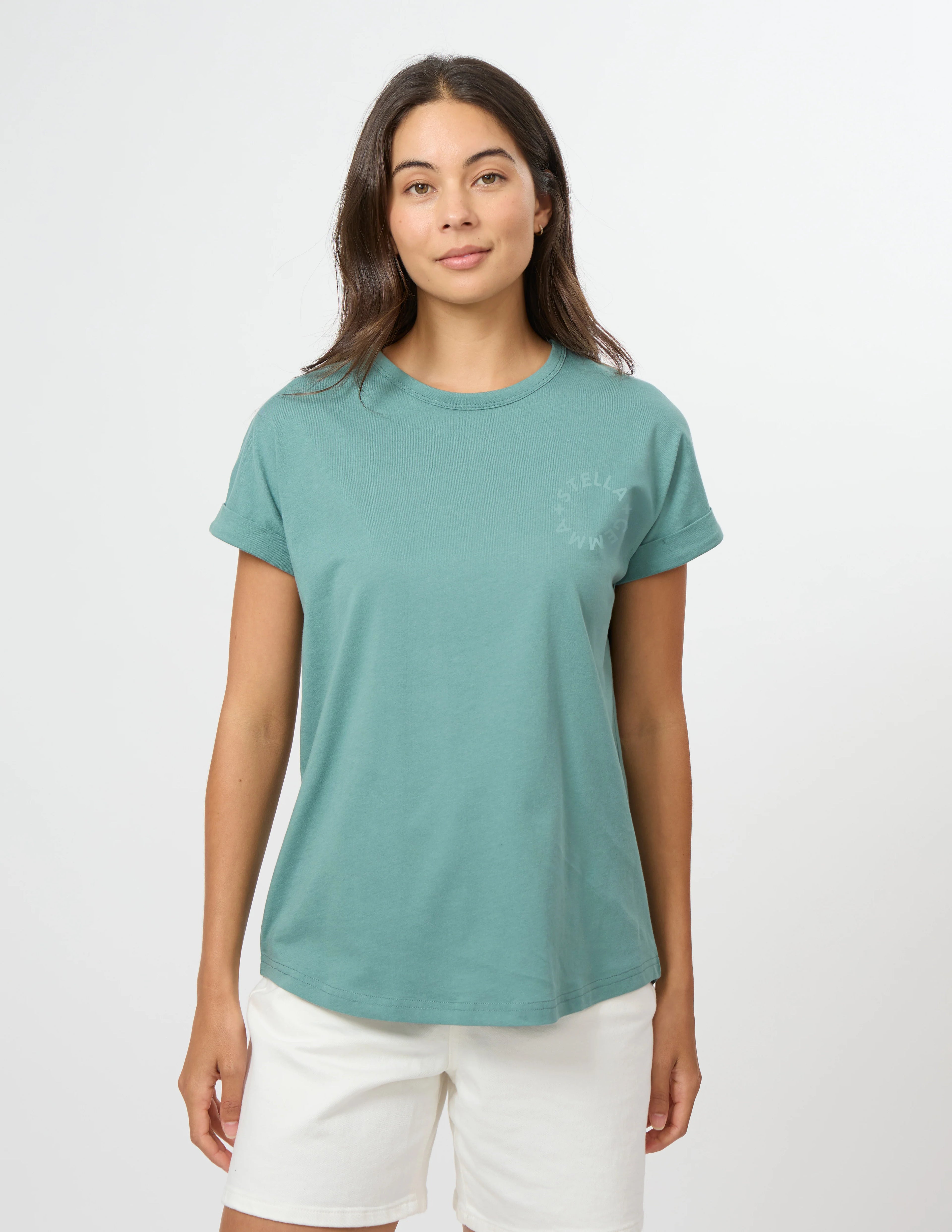 SOHO CUFF TEE IN DEEP SAGE