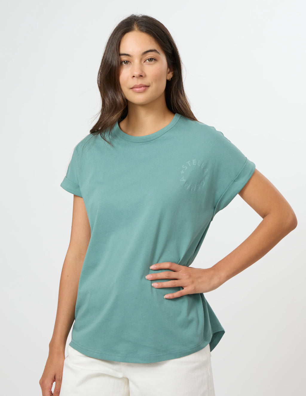 SOHO CUFF TEE IN DEEP SAGE