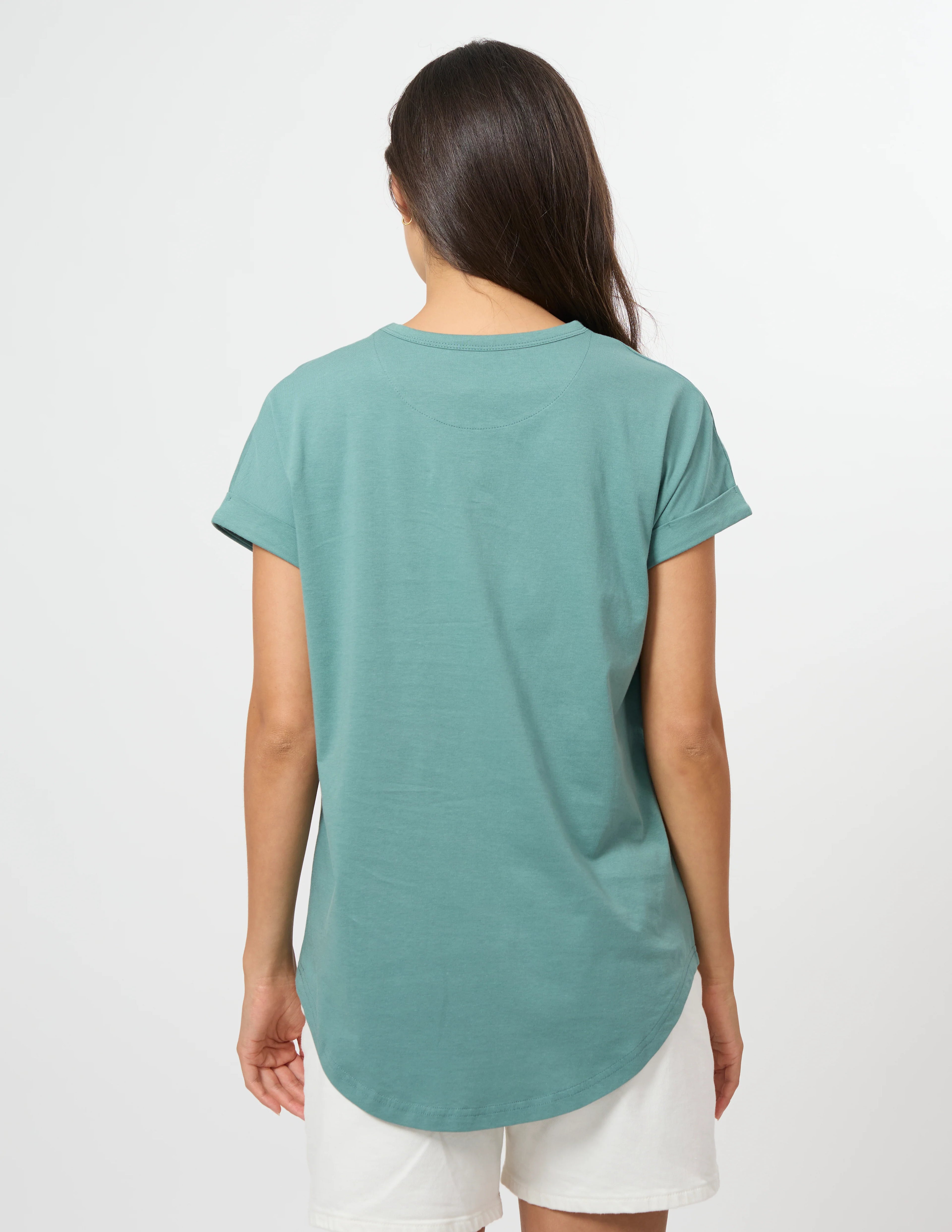 SOHO CUFF TEE IN DEEP SAGE
