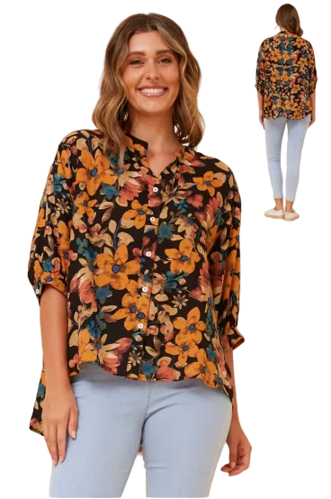 JAXIE TOP IN MULTI BLACK