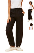 MACIE LINEN PANT IN BLACK