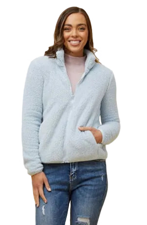 ZIP UP JACKET IN PALE BLUE