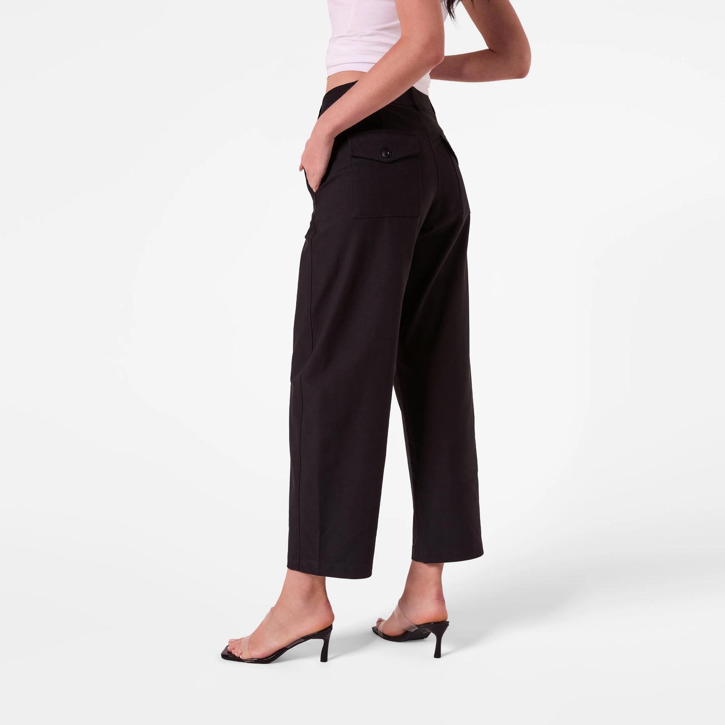 AMYIC BARREL LEG PANT BLACK