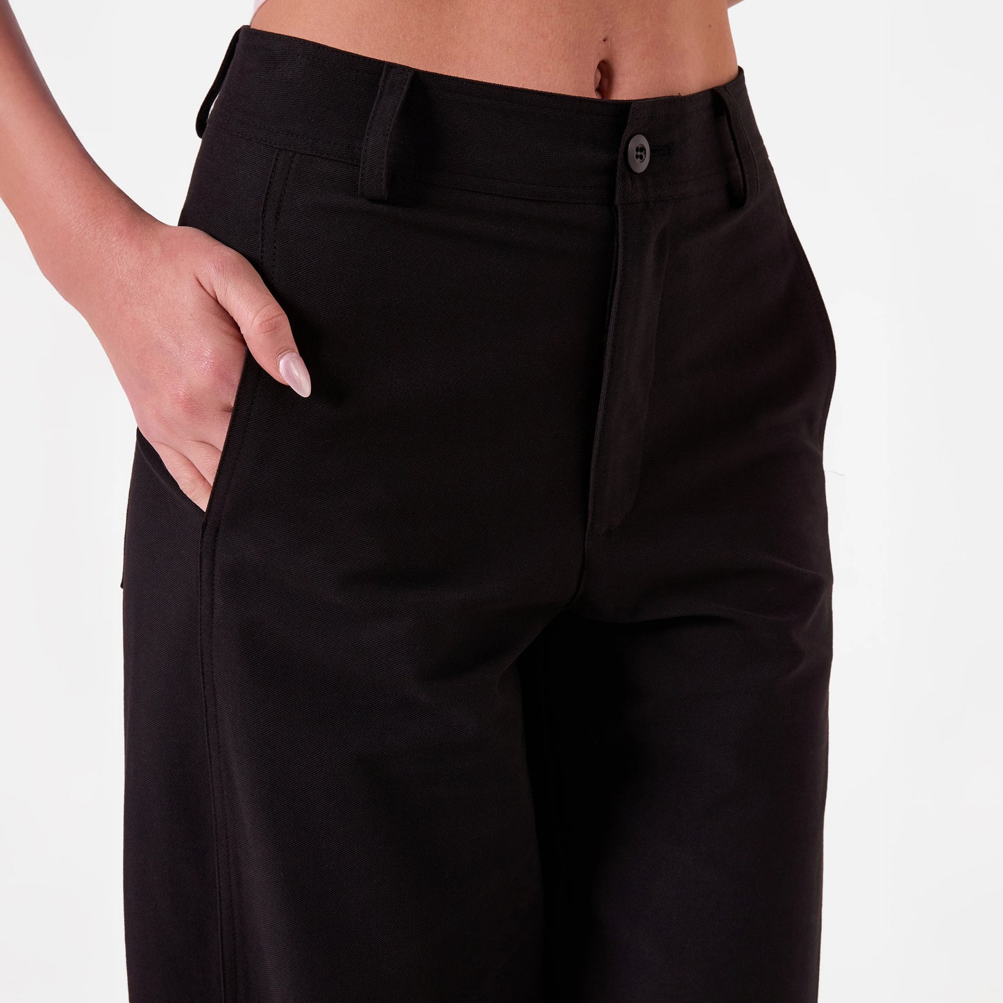 AMYIC BARREL LEG PANT BLACK