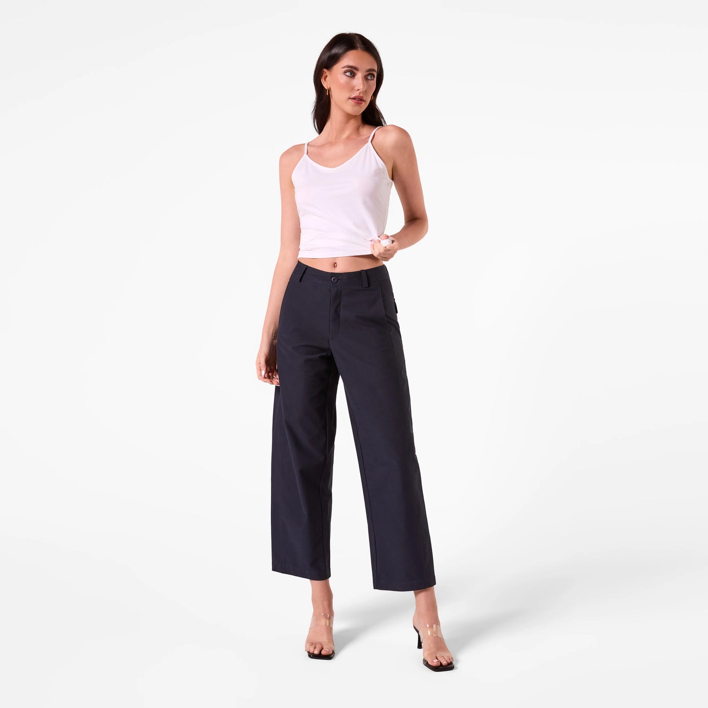 AMYIC BARREL LEG PANT IN NAVY