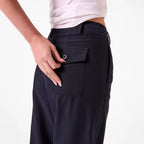 AMYIC BARREL LEG PANT IN NAVY