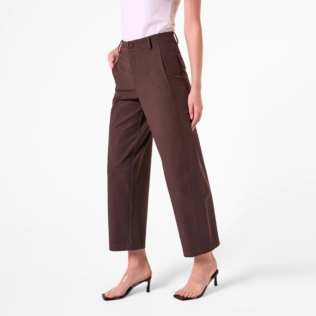 AMYIC BARREL LEG PANT IN CHOCOLATE