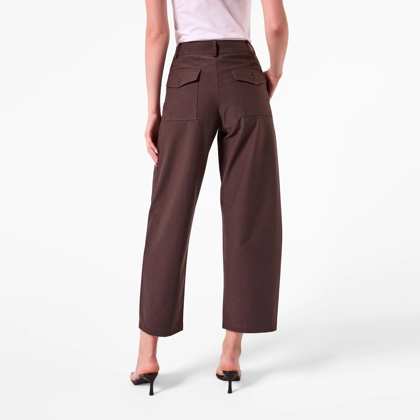 AMYIC BARREL LEG PANT IN CHOCOLATE