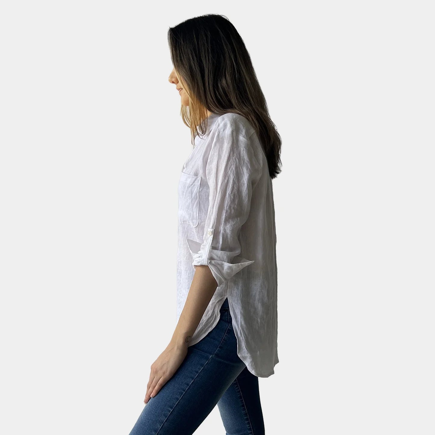 VIMMI WHITE LINEN SHIRT