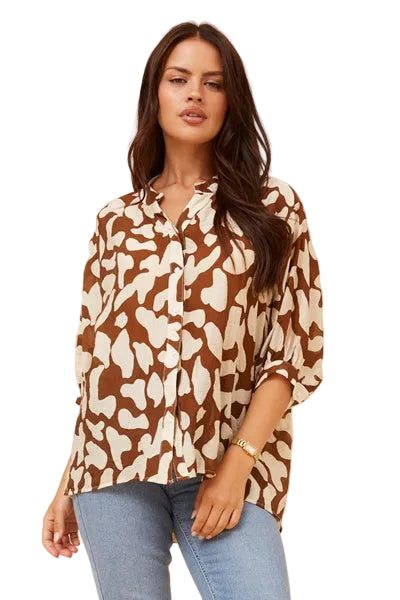 JAXIE TOP IN CHOCOLATE