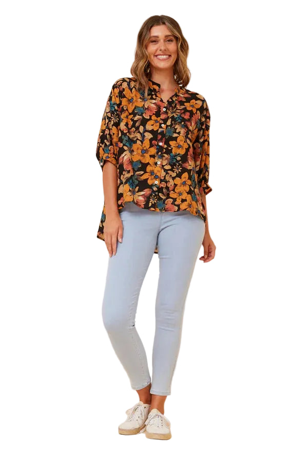 JAXIE TOP IN MULTI BLACK