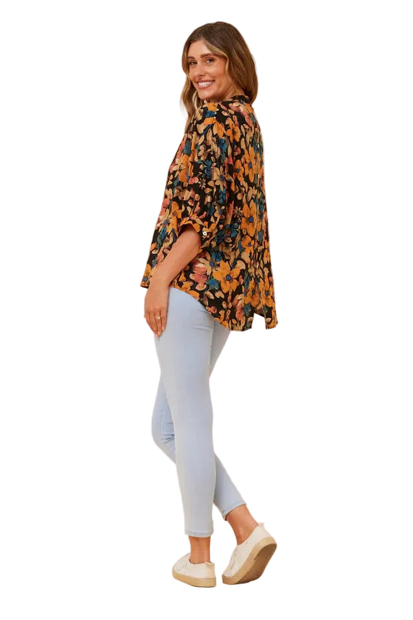 JAXIE TOP IN MULTI BLACK