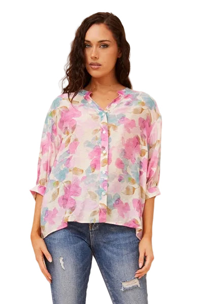 JAXIE TOP IN MULTI PINK