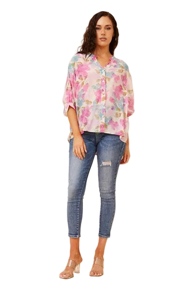 JAXIE TOP IN MULTI PINK