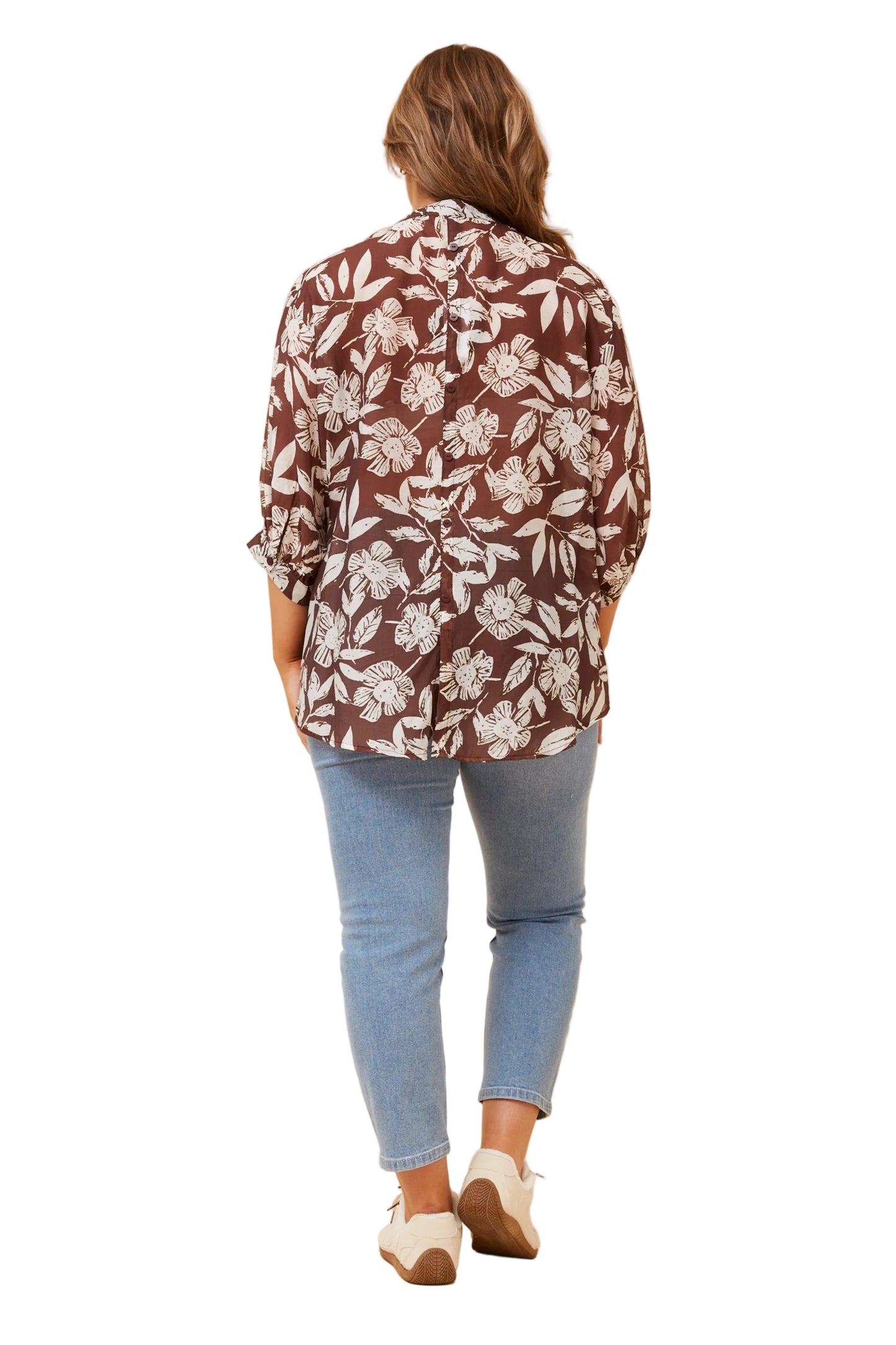JAXIE LEAF PRINT TOP