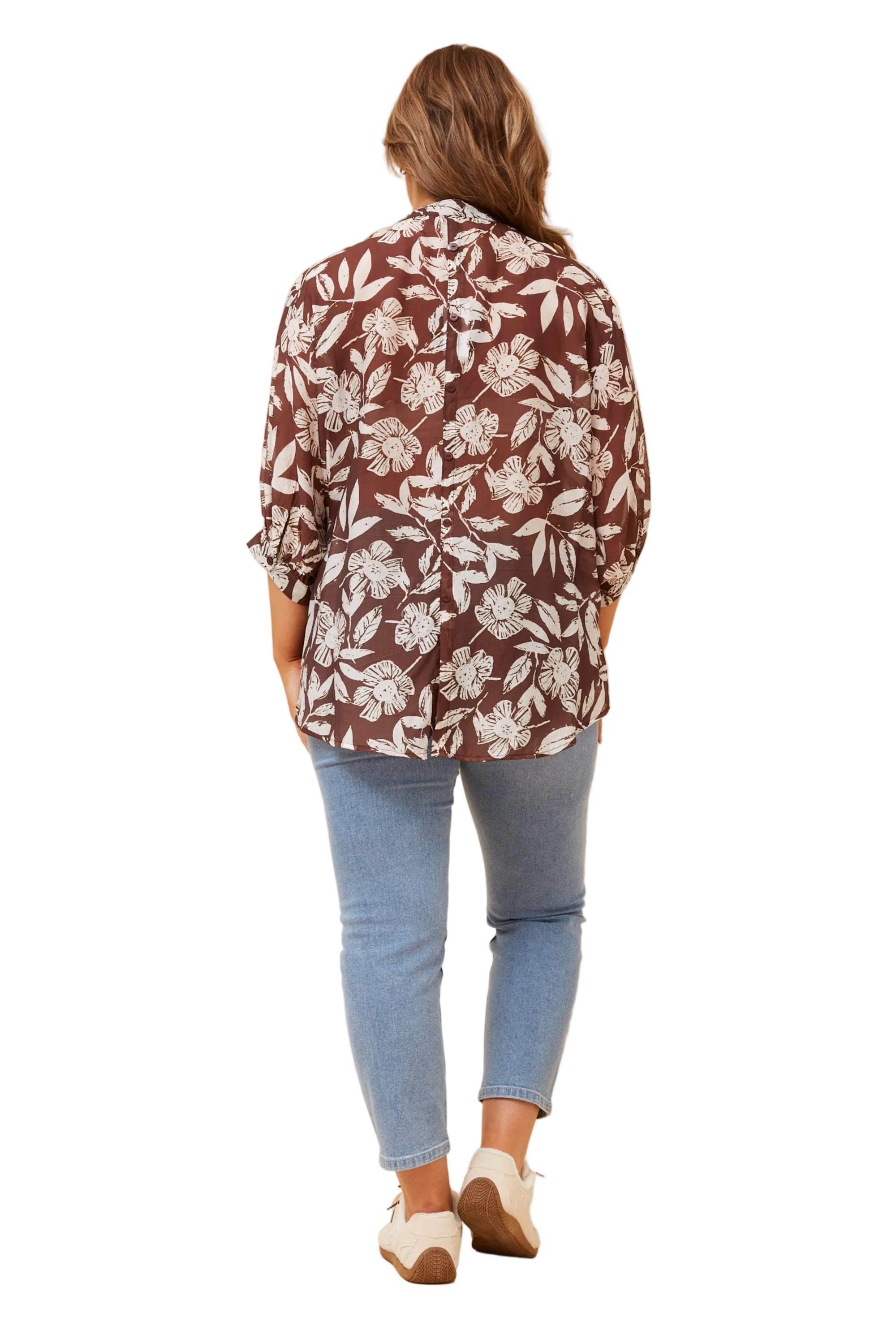 JAXIE LEAF PRINT TOP