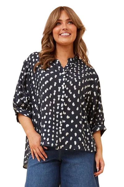 JAXIE FOIL PRINT TOP
