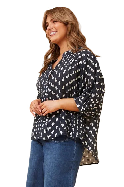 JAXIE FOIL PRINT TOP