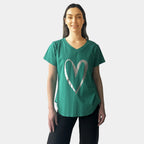 FOIL HEART GREEN TEE