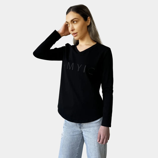 AMYIC BLACK LONG SLEEVE TEE