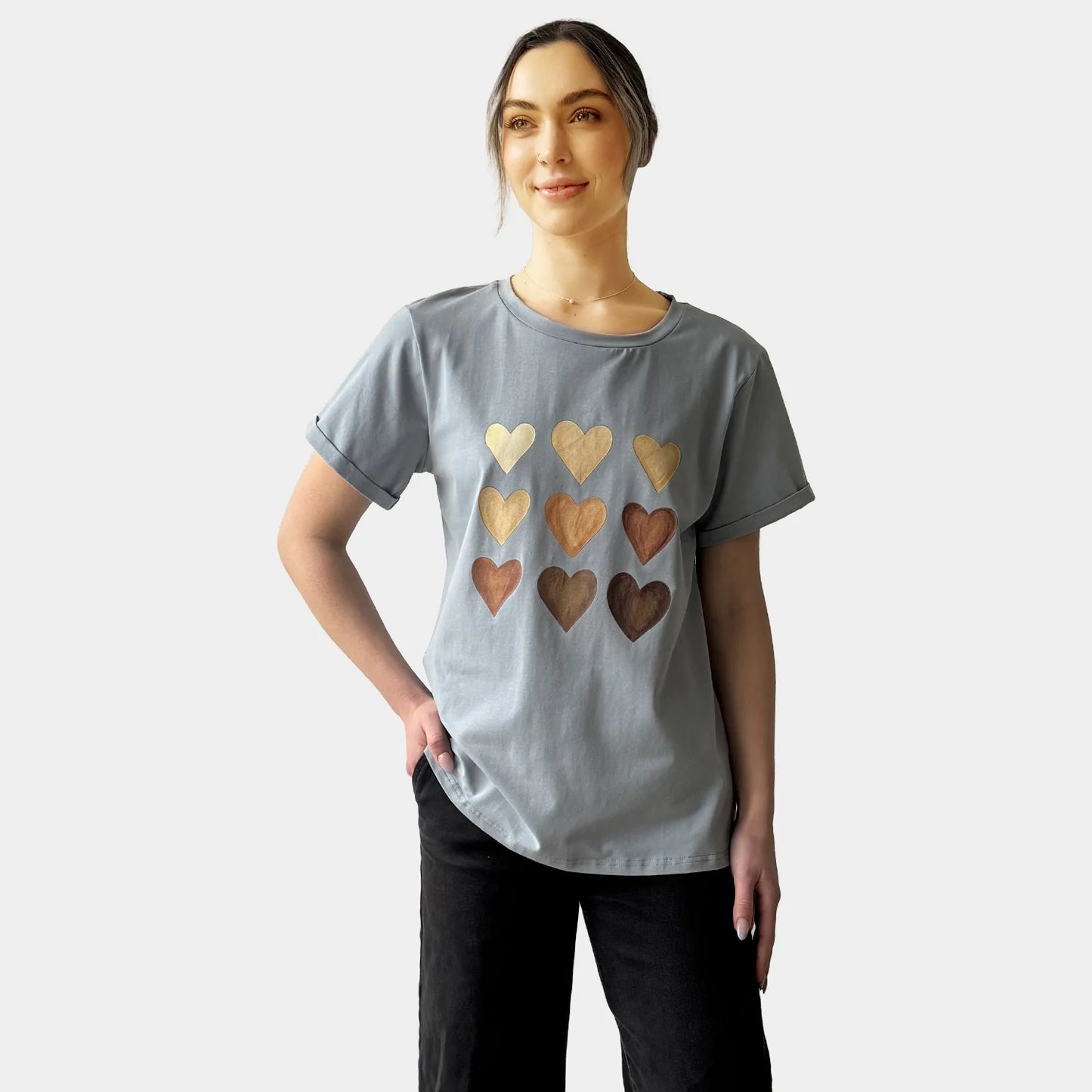 HEARTS TEE BLUE