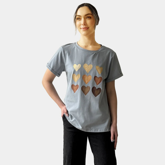 HEARTS TEE BLUE