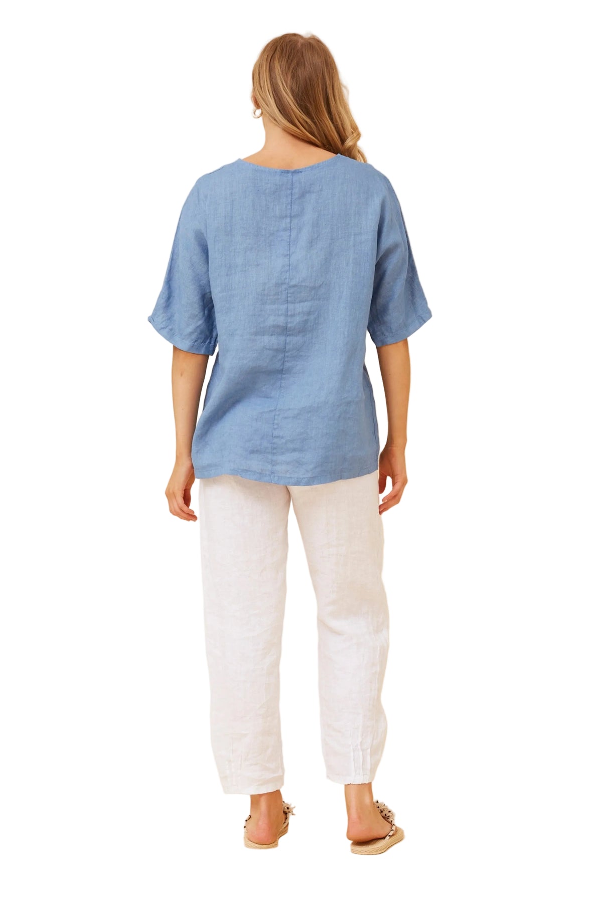 CIENNA TOP IN DENIM BLUE