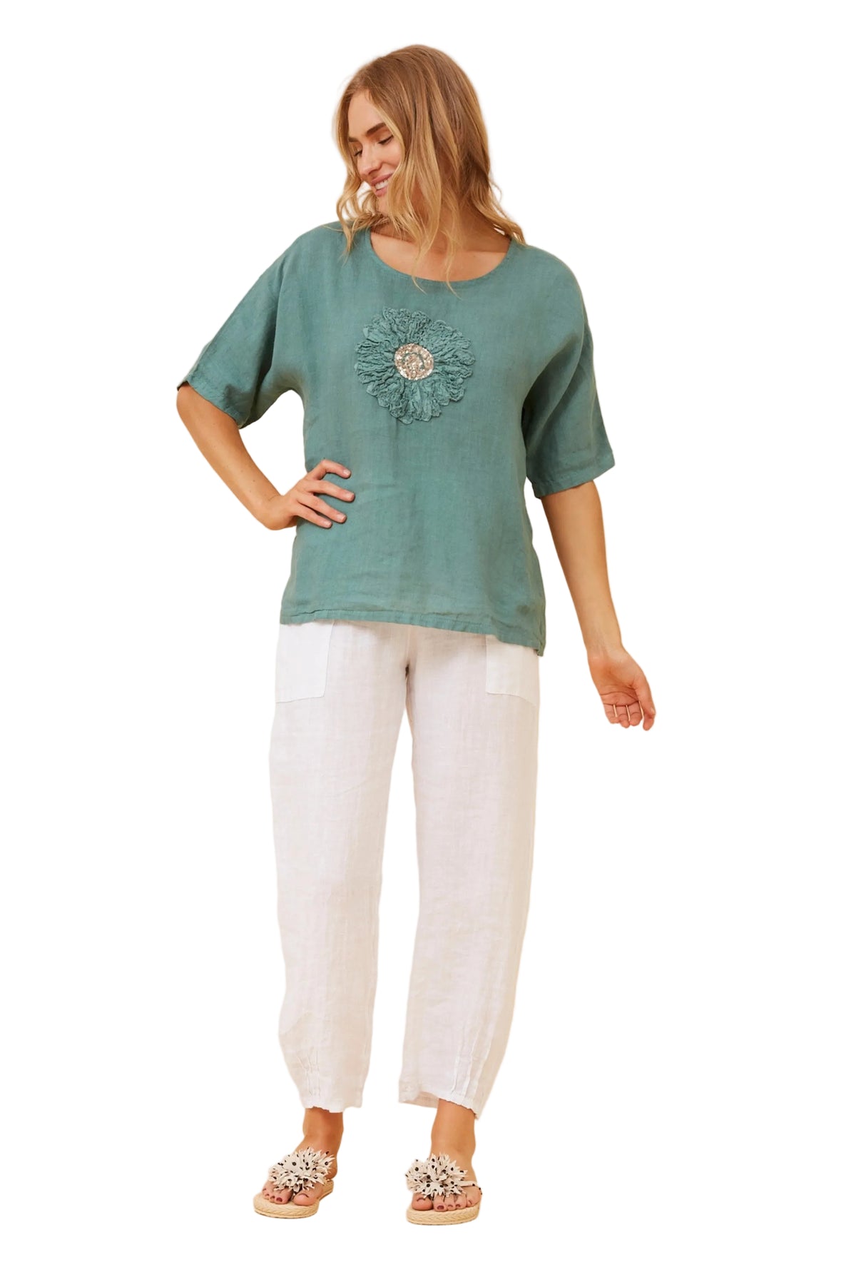 CIENNA TOP IN TIFFANY BLUE