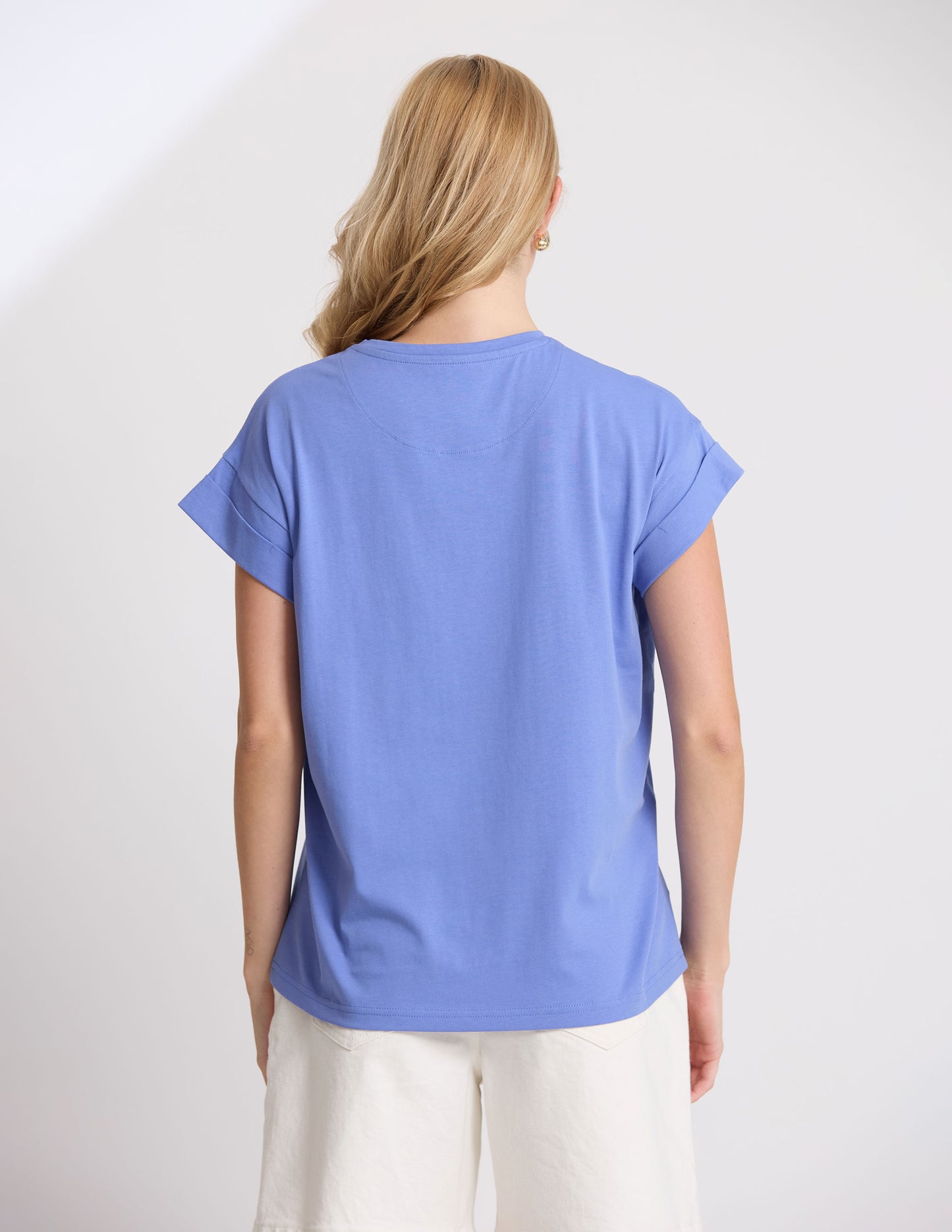 CUFF TEE IN CORNFLOWER