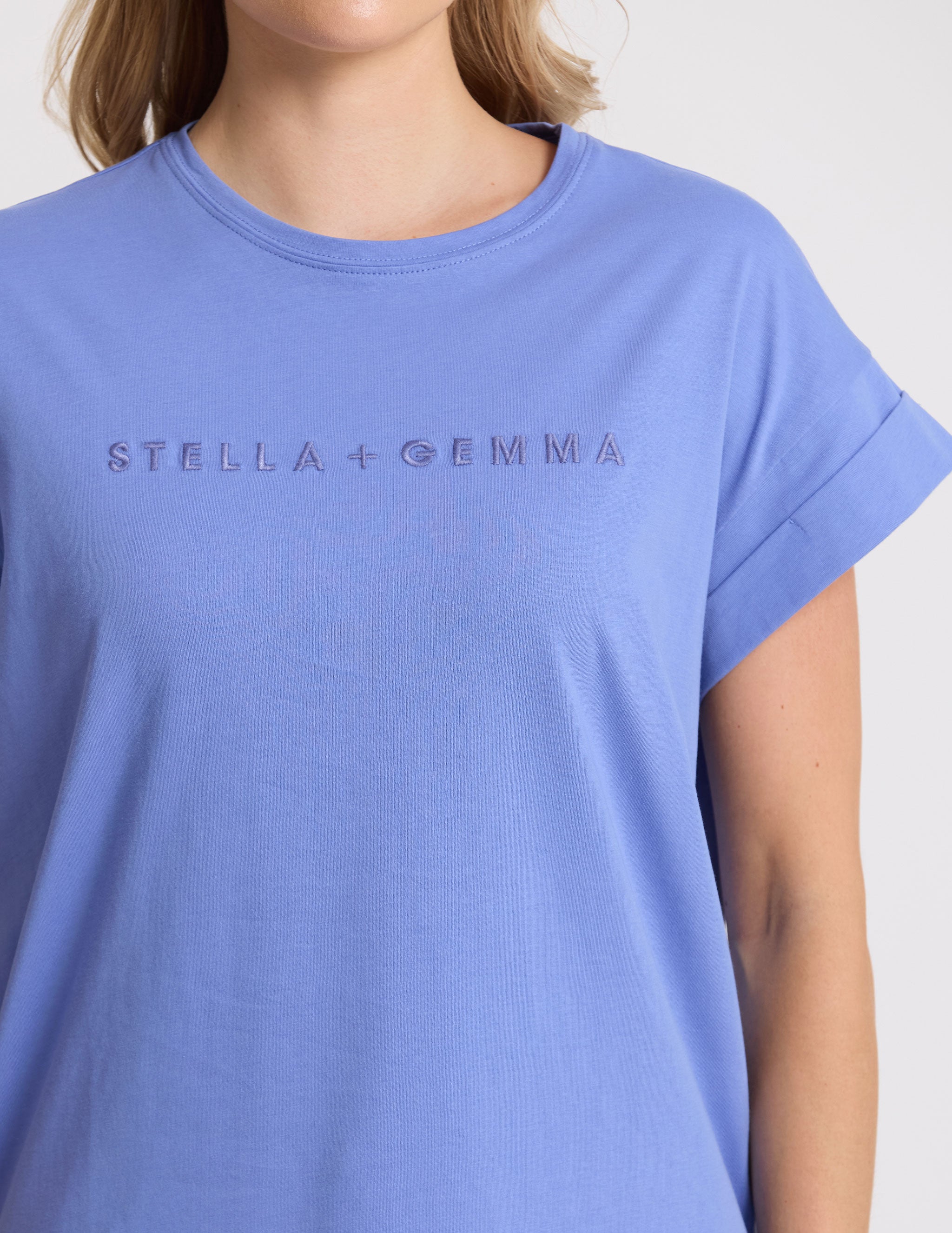 CUFF TEE IN CORNFLOWER