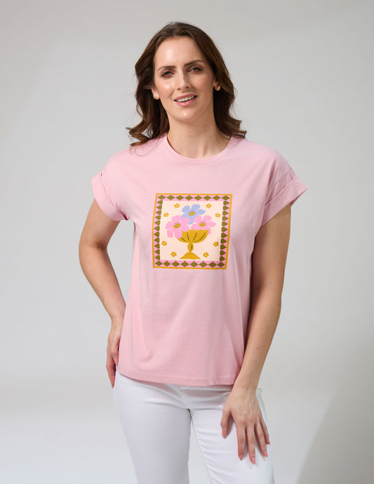 JARDIN TILE CUFF TEE