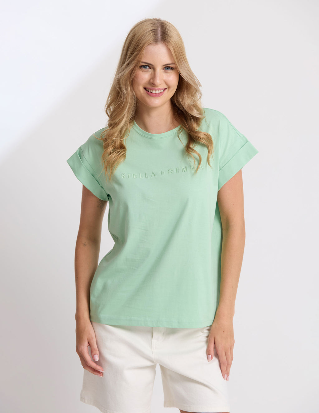 STELLA + GEMMA  LOGO CUFF TEE