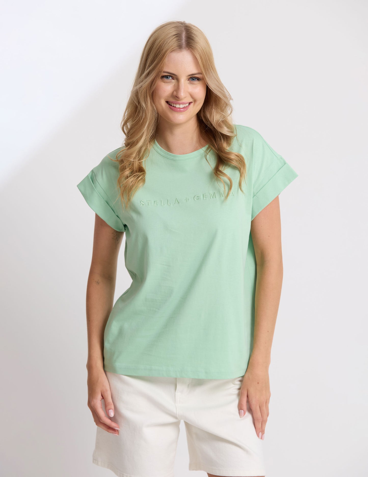 STELLA + GEMMA  LOGO CUFF TEE