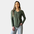 AMYIC KHAKI LONG SLEEVE TEE