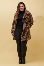 Load image into Gallery viewer, LEOPARD  FAUX FUR COAT
