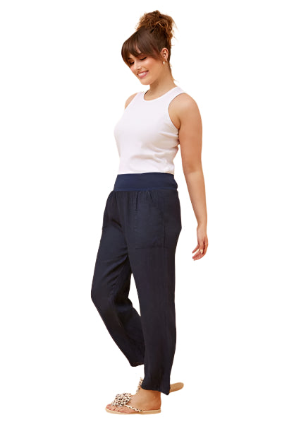 RILEY LINEN PANT IN DENIM