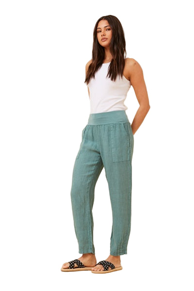 RILEY LINEN PANT IN LAGO
