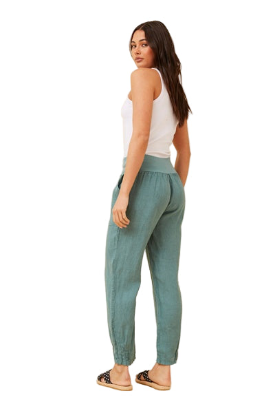 RILEY LINEN PANT IN LAGO
