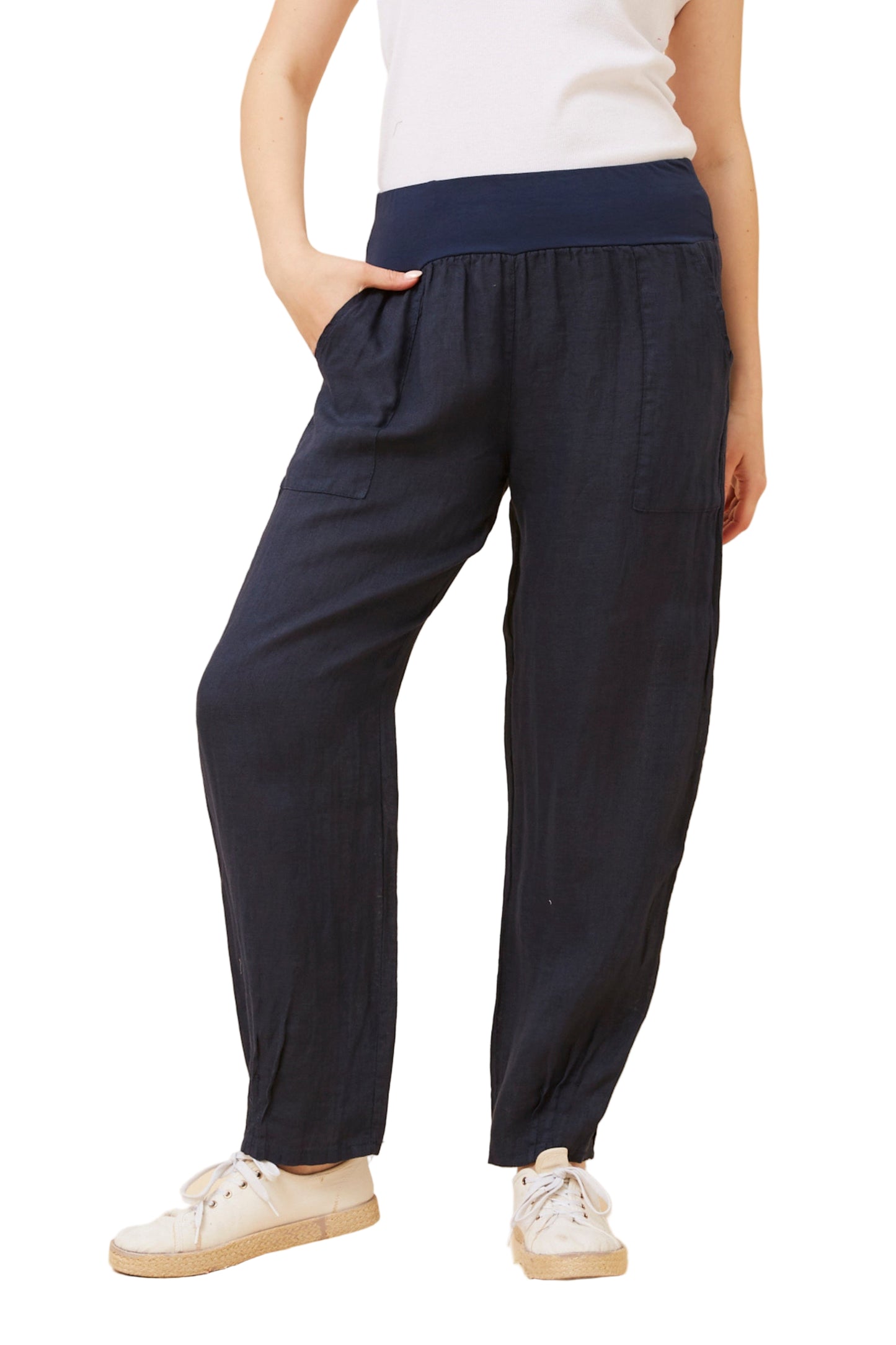 RILEY linen PANT IN NAVY