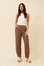RILEY LINEN PANT IN TABACCO