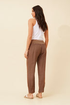 RILEY LINEN PANT IN TABACCO