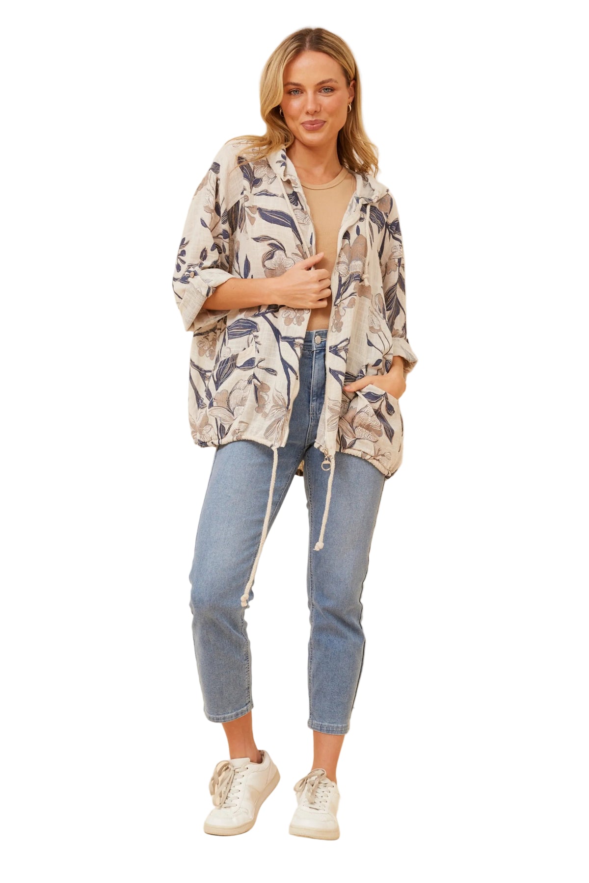 ASHER JACKET IN MULTI BLUE